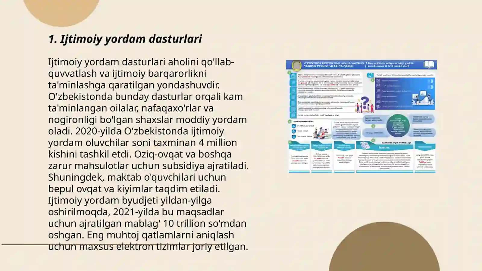 Ijtimoiy yordam dasturlari 3
