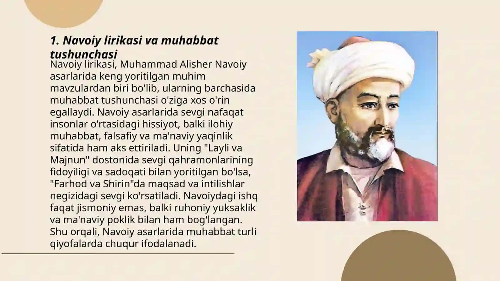 Navoiy lirikasi namunalaridan yod olish va tahlil qilish 3
