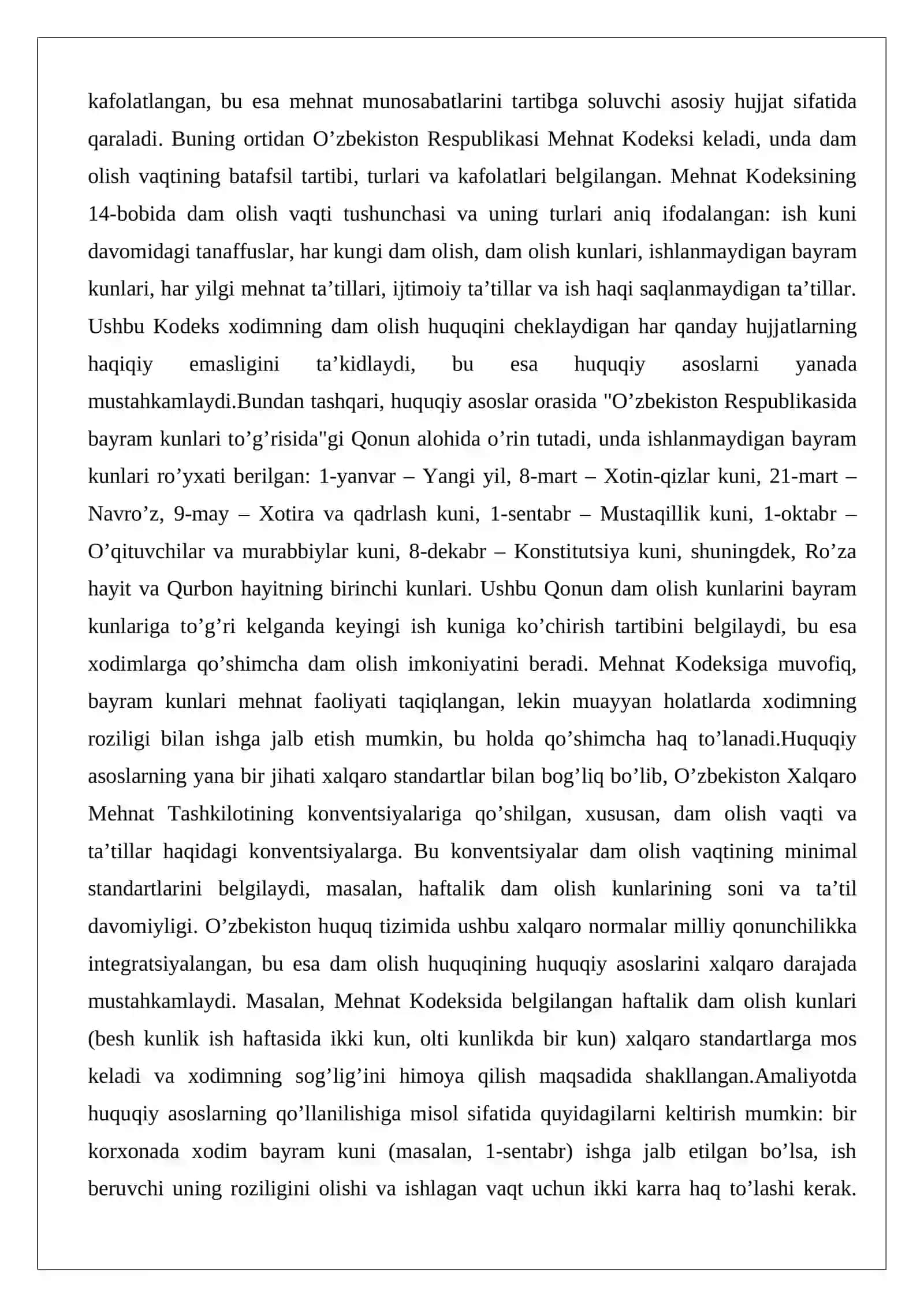 Dam olish vaqti 3