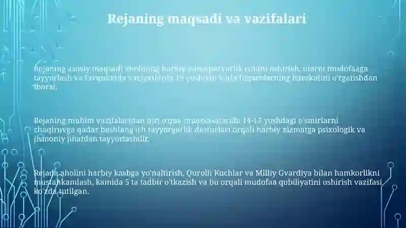 Harbiy-vatanparvarlik va omma vazifalari rejalarini amalga oshirish 3