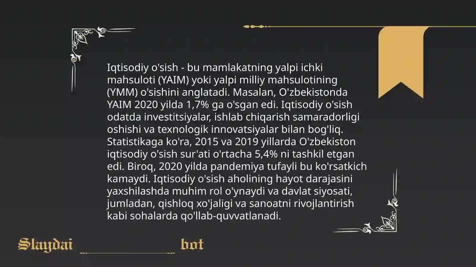 Iqtisodiy o’sishning mohiyati, asosiy tavsifnomasi va modeli 3