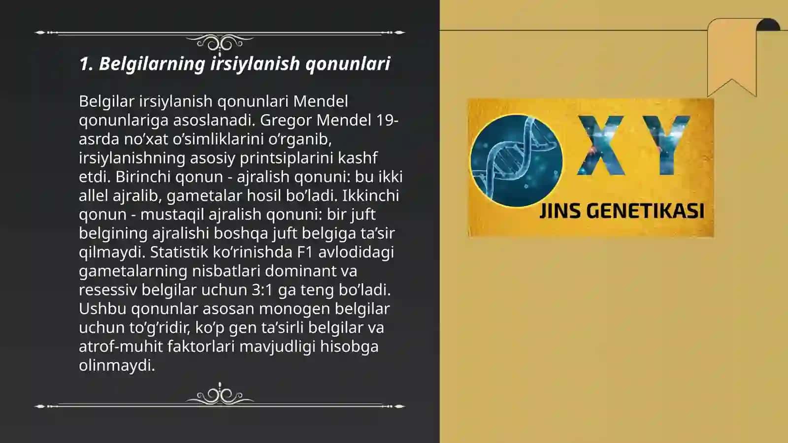 Belgilarning irsiylanish qonunlari 3