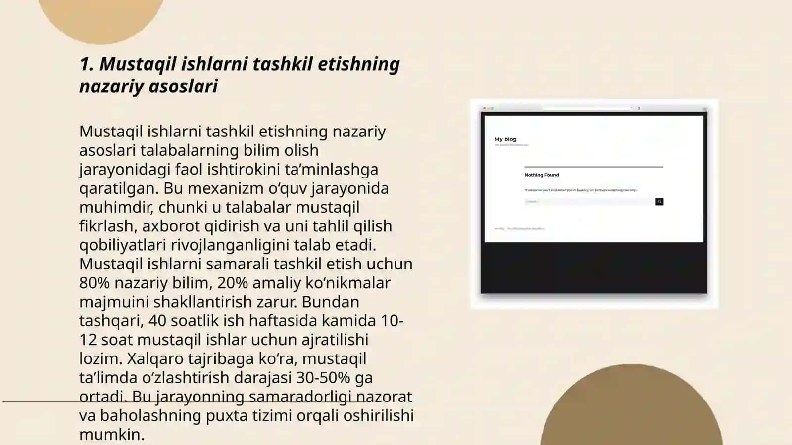 Oʻquvchilarning mustaqil ishlarini tashkil etish metodikasi 3