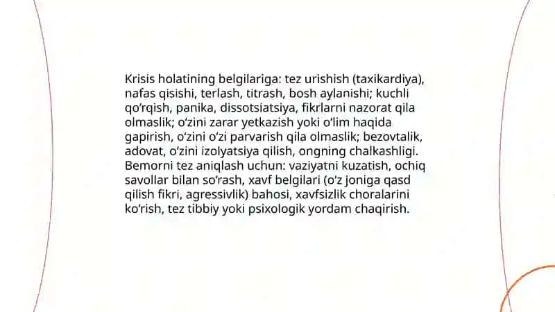 Krisis Holatda Bemorga Maslahat Berish 3