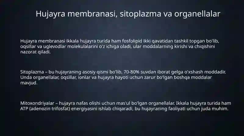 Oʻsimlik va hayvon hujayrasining oʻxshashlik belgilari 3