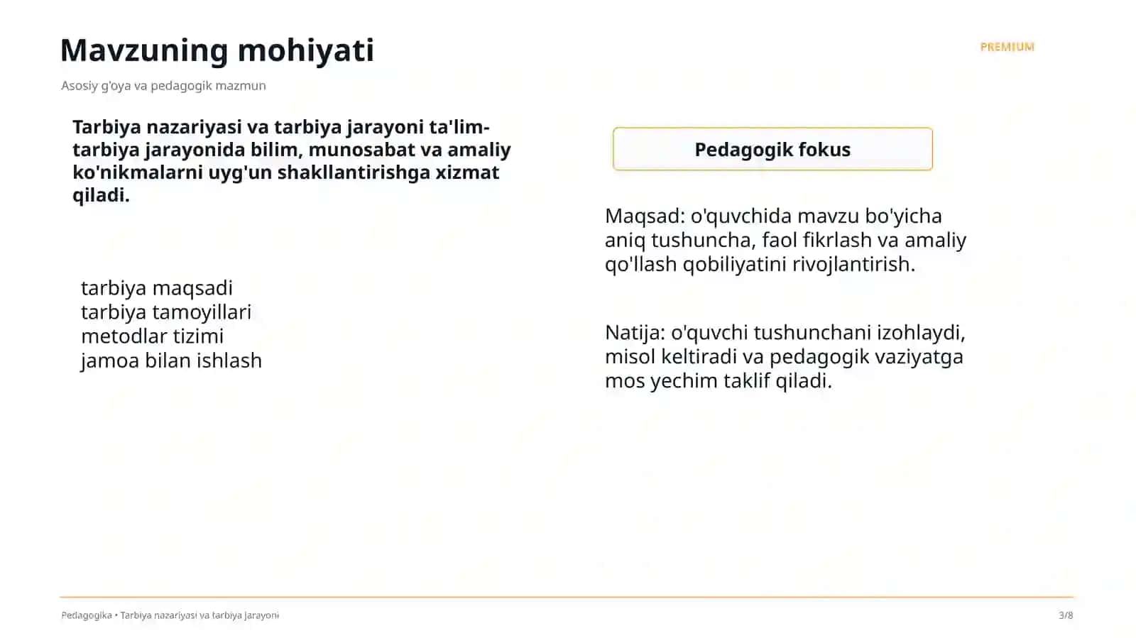 Tarbiya nazariyasi va tarbiya jarayoni 3