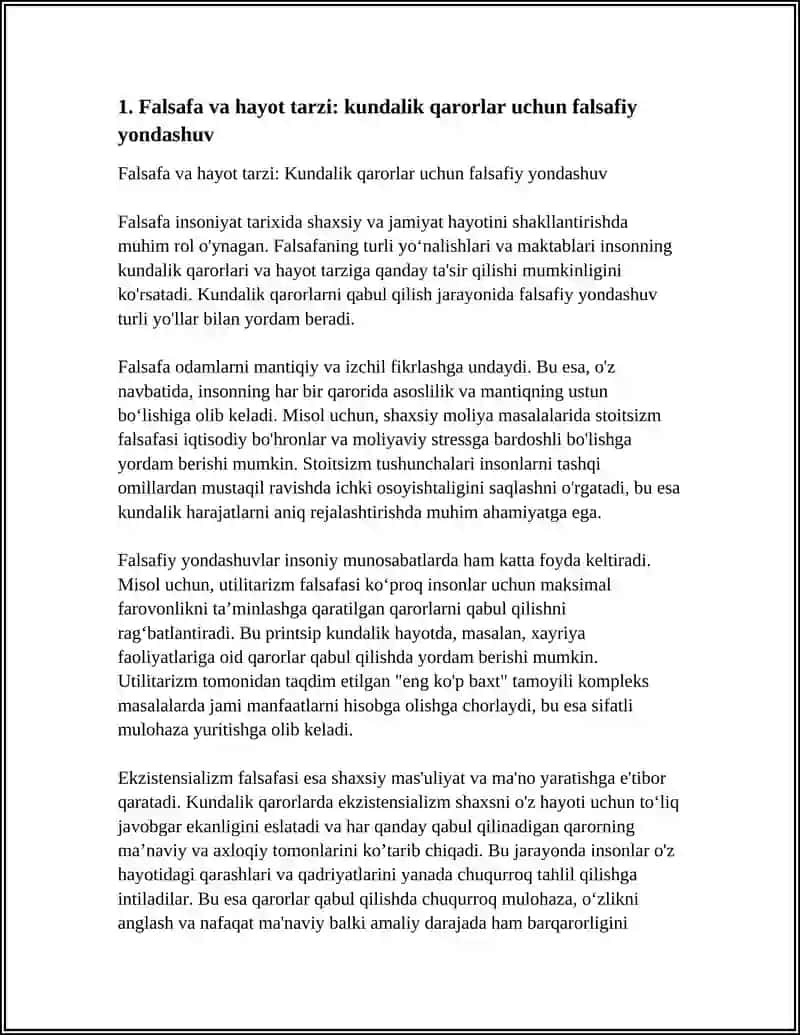 FALSAFA TURMUSH TARZI VA DUNYONI ANGLASH USULI 3