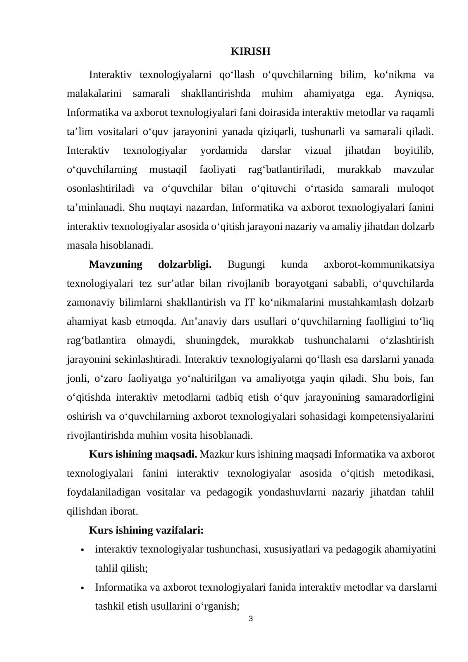 Interaktiv texnologiyalar asosida Informatika va axborot texnologiyalari fanini o'qitish 3