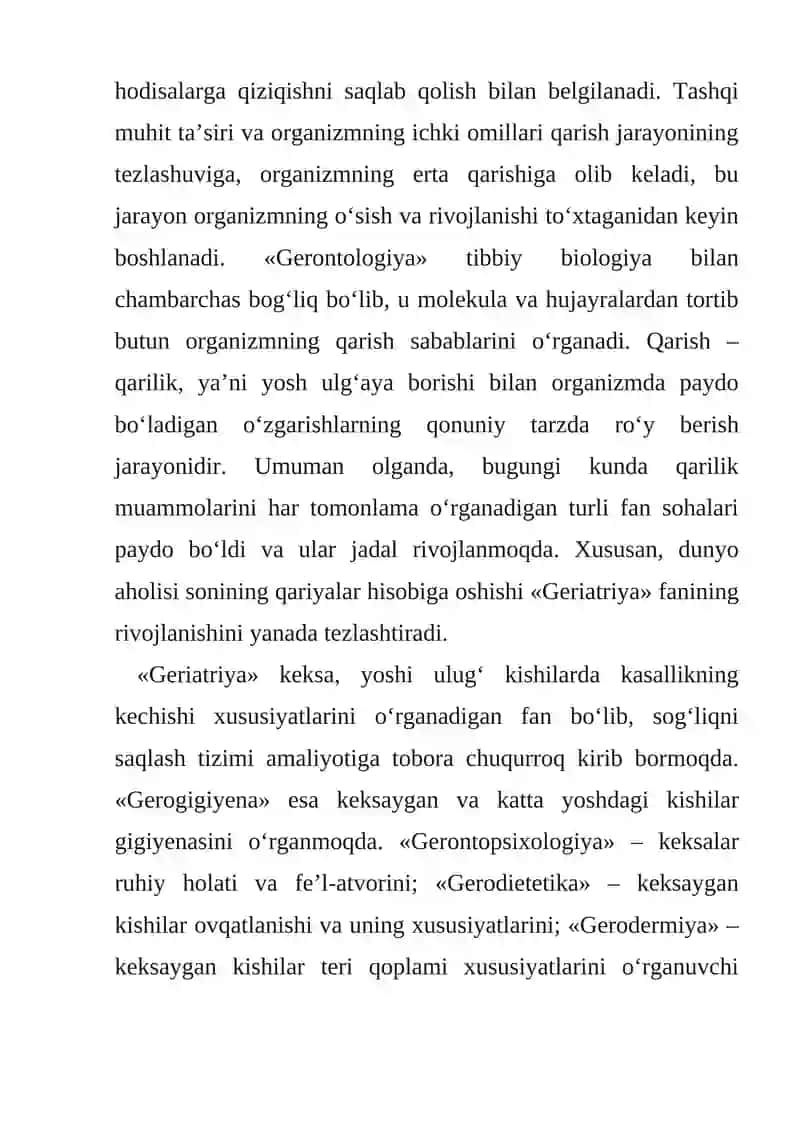 GERONTOPSIXOLOGIYA, KEKSALIK RUHIYATI VA INSON MIYYASIDA NAMOYON BO'LISH MUAMMOLARI 3