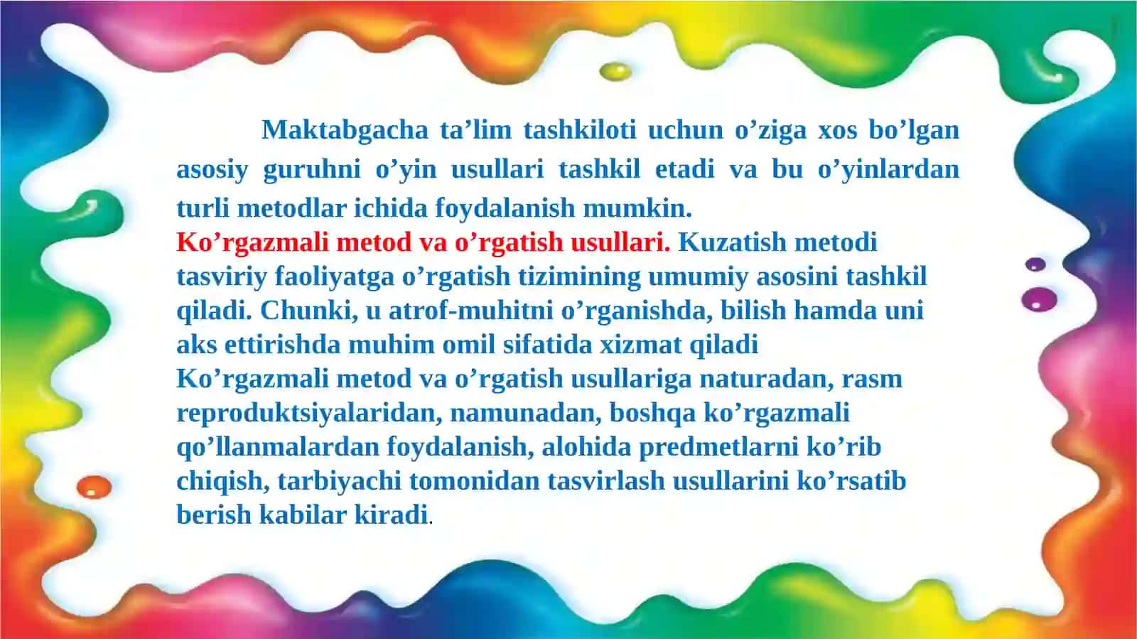 Tasviriy faoliyatga o‘rgatishning metod va usullari 3