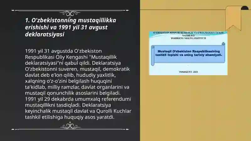 O'zbekiston Respublikasining mustaqil davlat maqomini olishi 3