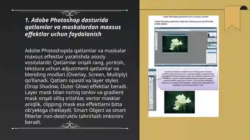 Adobe photoshop dasturida maxsus effektlarni qo'llash 3