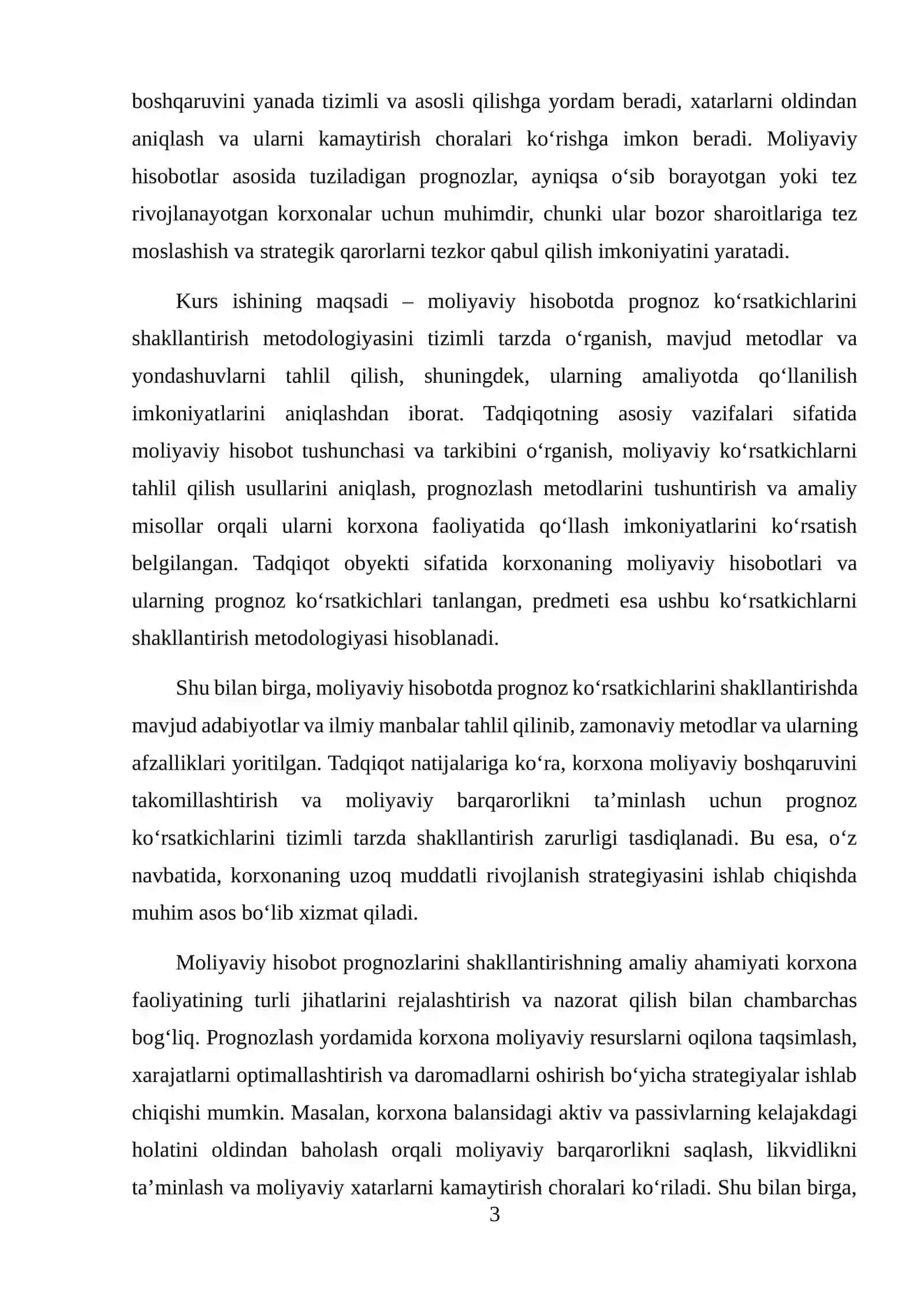 MOLIYAVIY HISOBOTDA PROGNOZ KO‘RSATKICHLARINI SHAKLLANTIRISH METODOLOGIYASI 3