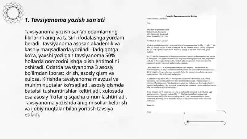 Tavsiyanoma yozish san'ati 3