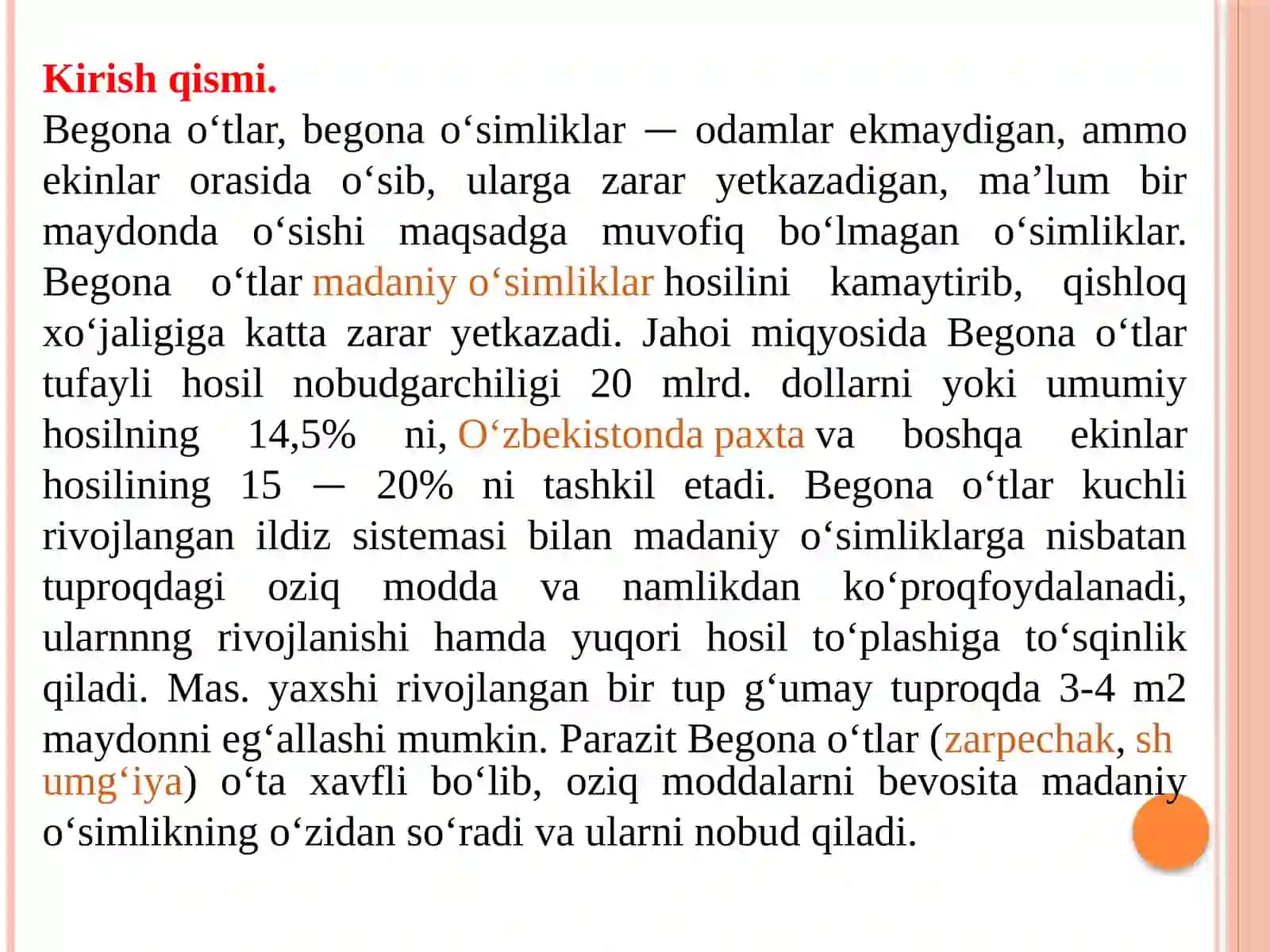 Parazit begona o’tlar va ularga qarshi kurash chorlari 3