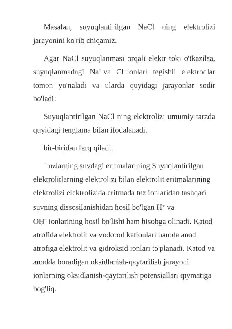 Eriydigan va erimaydigan elektrodlar bilan olib boriladigan elektroliz 3