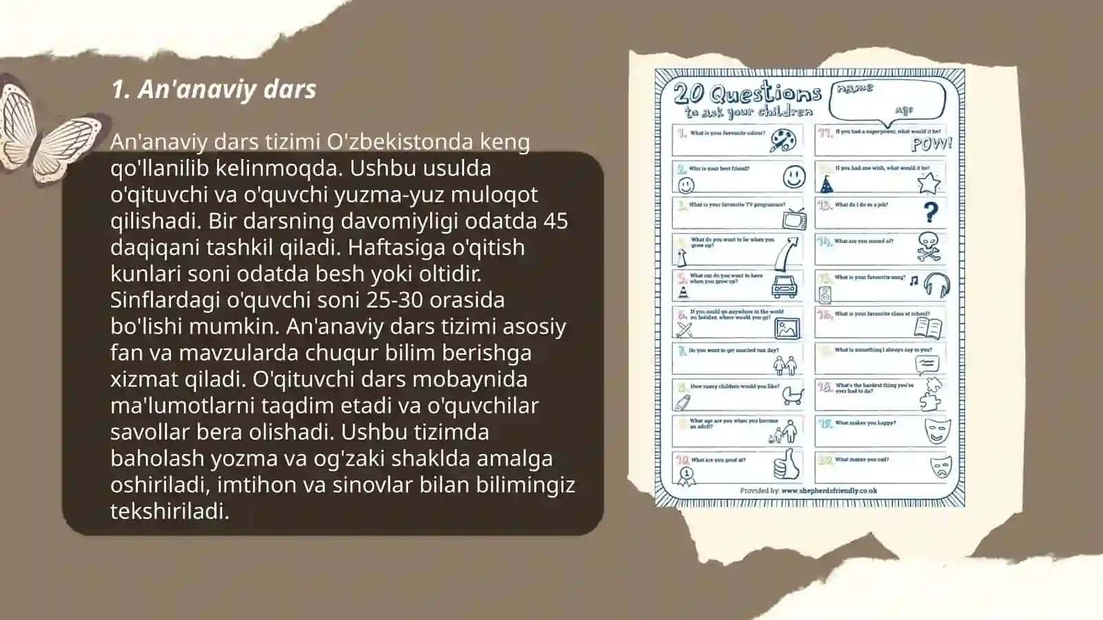 An'anaviy dars tizimi 3