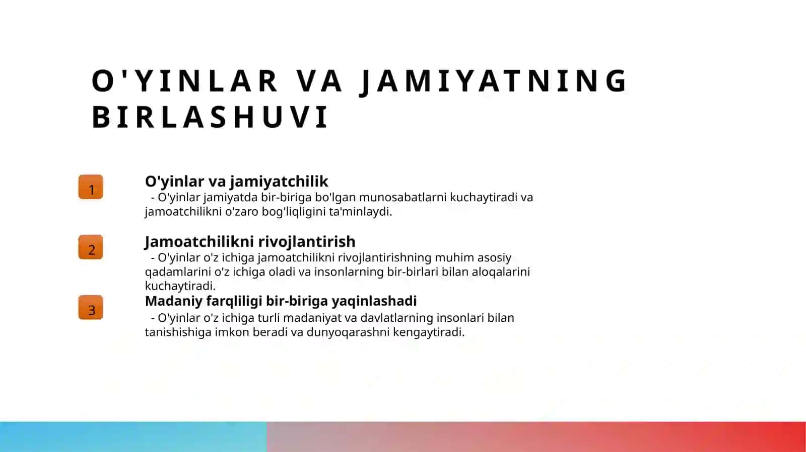 O'yin ijtimoiy faoliyat sifatida 3