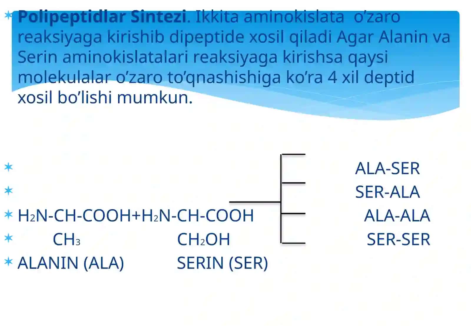 Oqsillar va peptidlarning kimyoviy tarkibini aniqlash tamoyillari 3