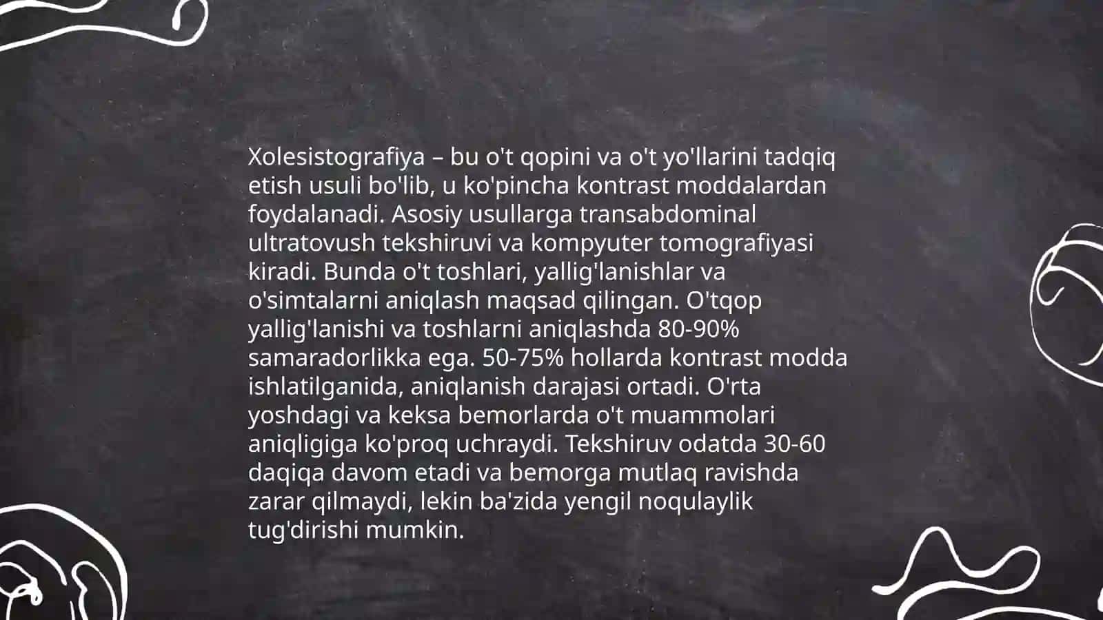 Xolesistografiya,jigarni skanerlash,UTT jigar va o’t qopni 3