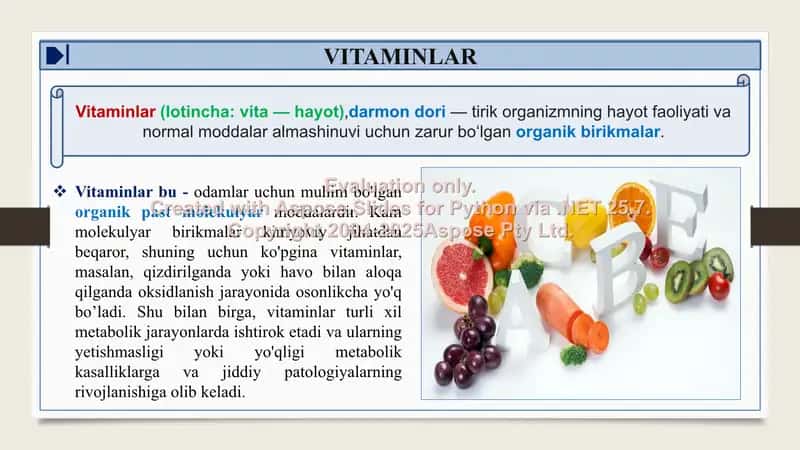 AVITAMINOZ VA GIPOVITAMINOZ 3