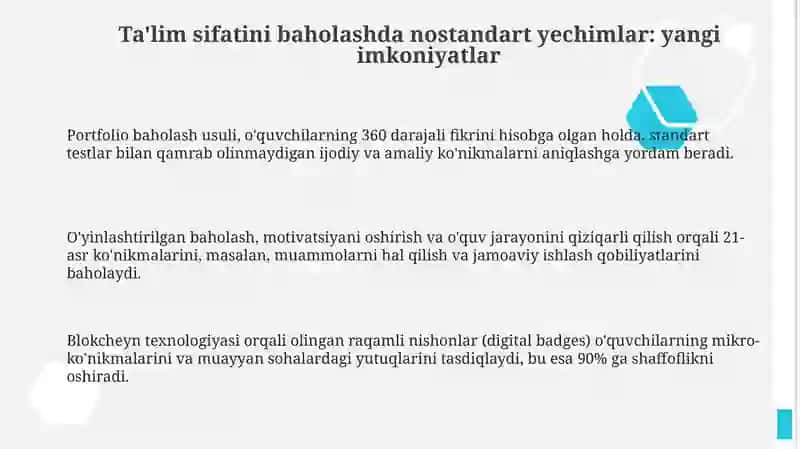 Ta'lim sifatini baholashda nostandart yechimlar 3