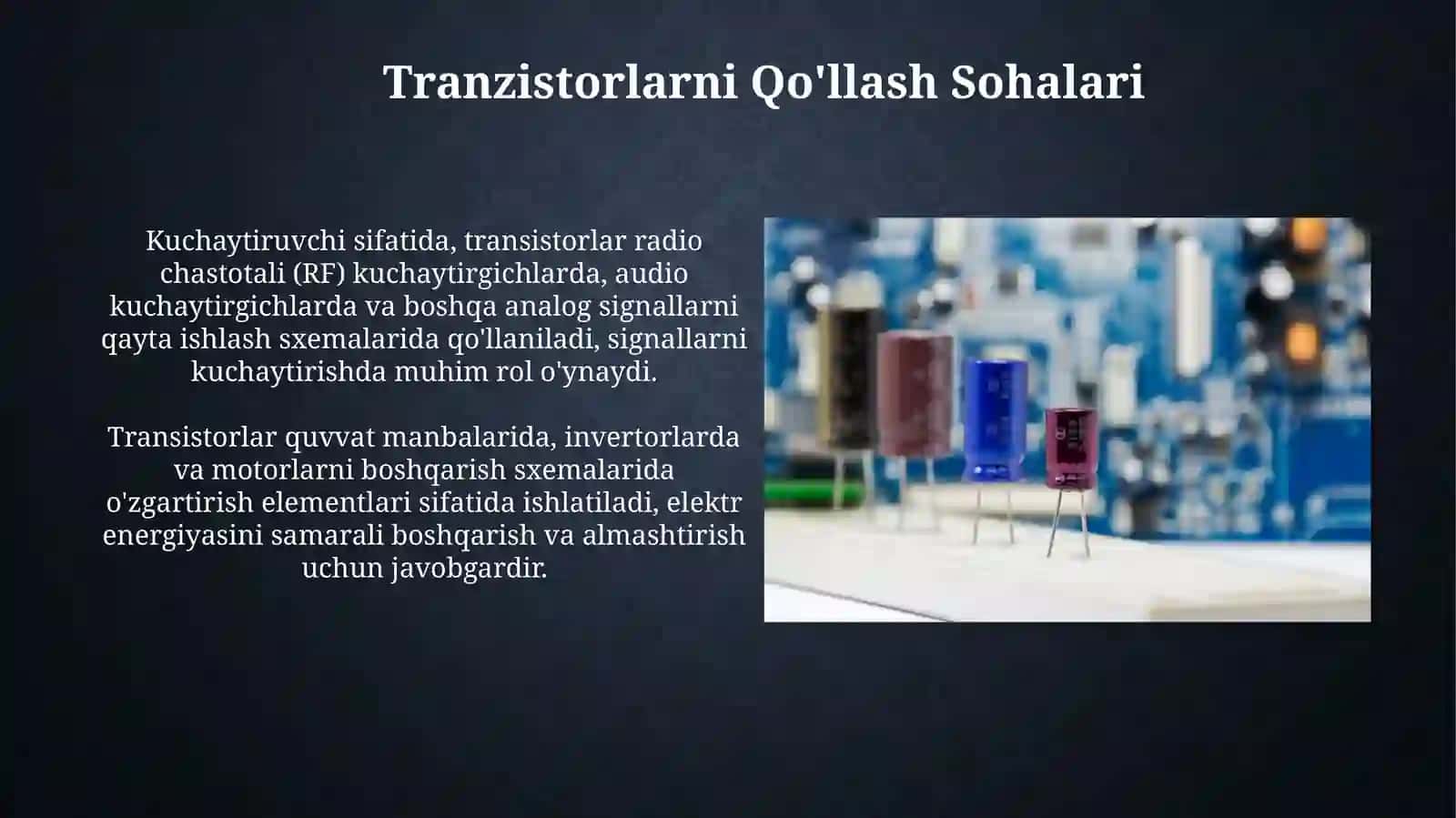 Tranzistorlar.Tranzistorlarning parametrlari va ularning xarakteristikasi 3