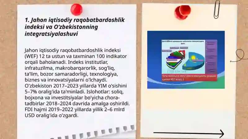 Iqtisodiy va ijtimoiy sohadagi ustuvor xalqaro reytinglar va ularga Òzbekistonning integratsiyalashuvi 3