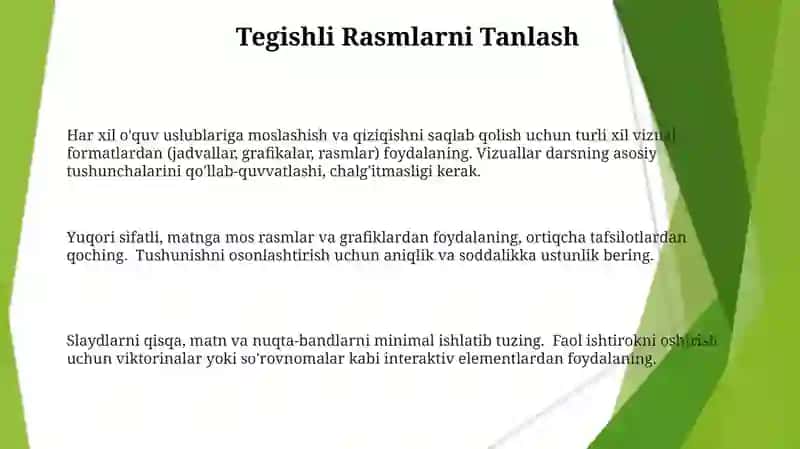 Oʻqish savodxonligi darslari uchun slaydlar tayyorlash 3
