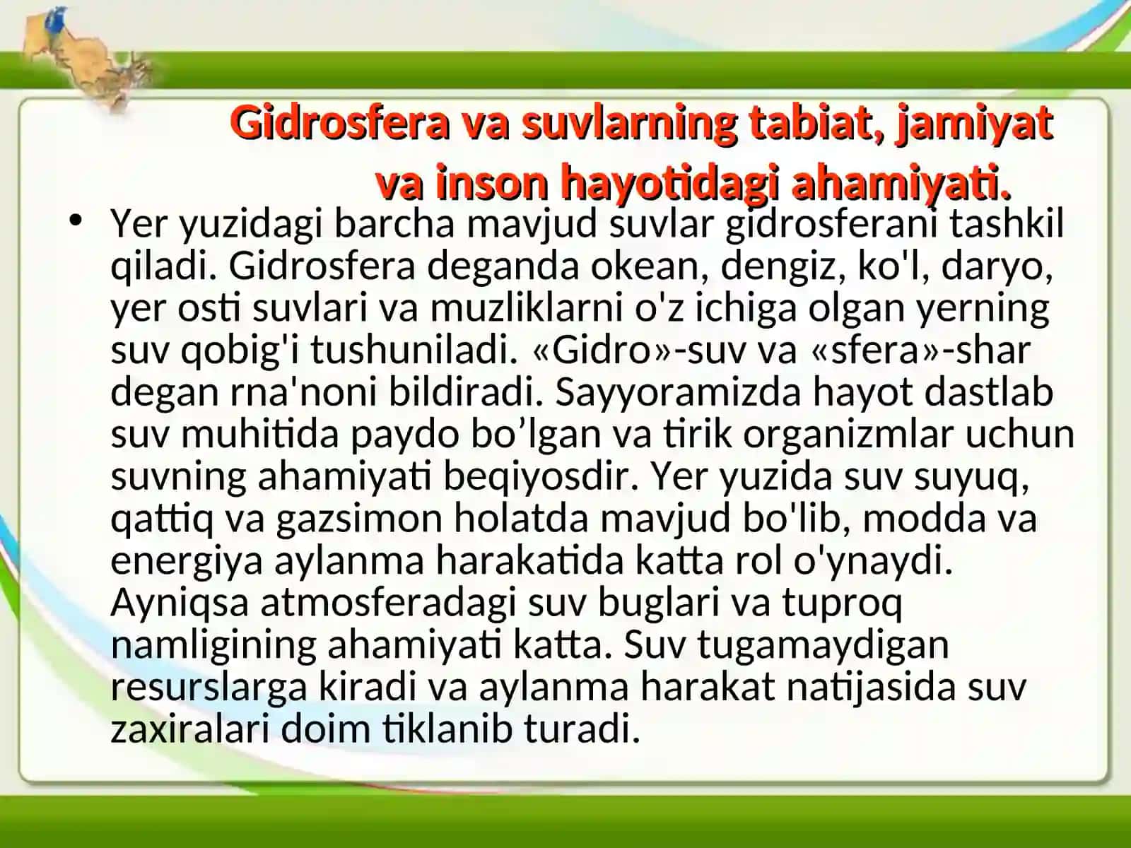 Ekologiya fanidan taqdimot ishi 3