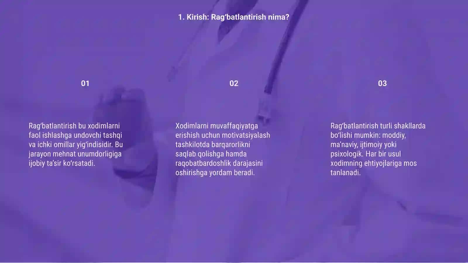 Xodimlarni ragʻbatlantirish va mativatsiyalash usullari 3
