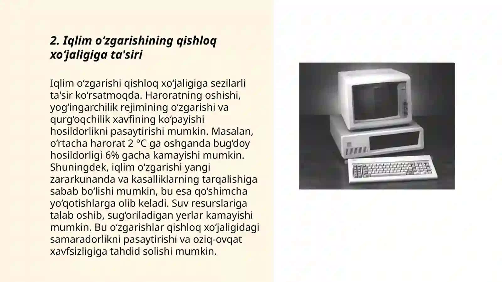 Iqlim o‘zgarishining qishloq xo‘jaligiga ta'siri 3
