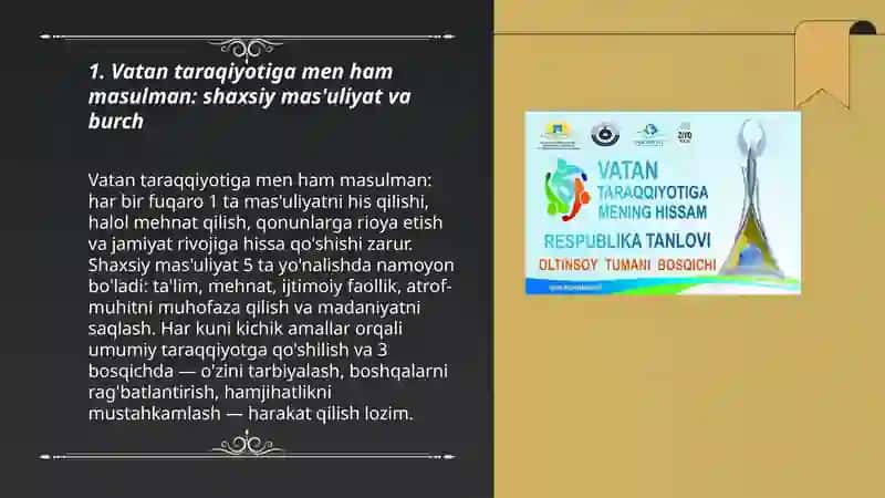 Vatan taraqiyotiga men ham masulman 3