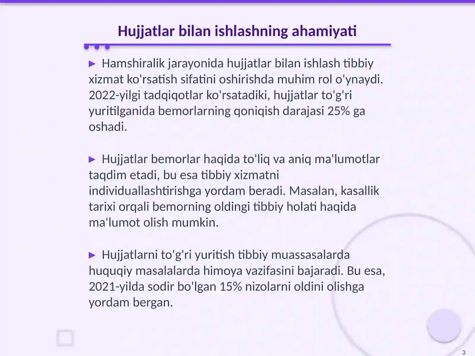 Hamshiralik jarayonga oid hujatlar bilan ishlash 3