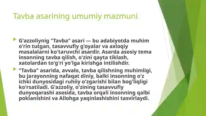 Tavba asarining umumiy mazmuni 3