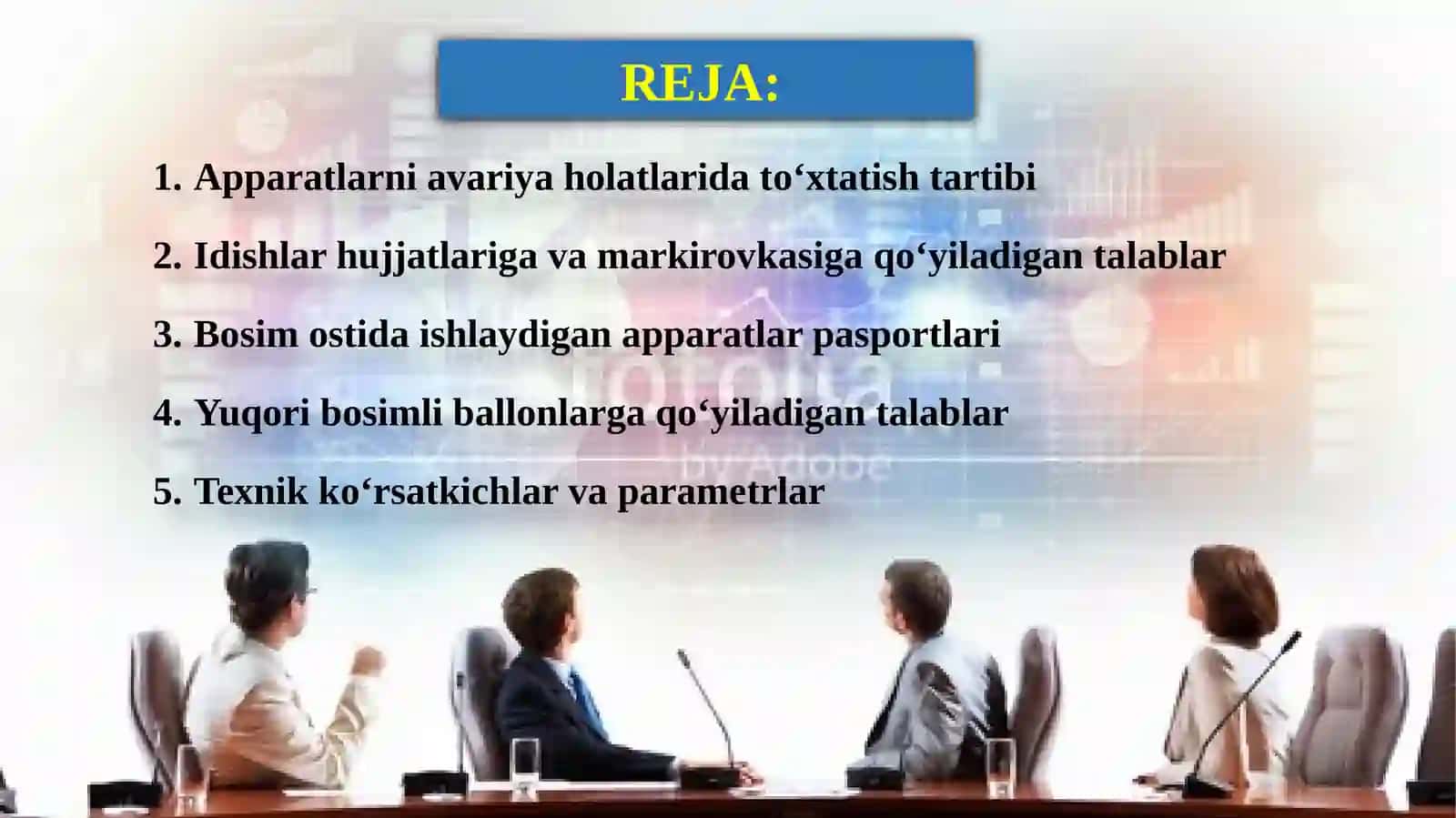 Ma’ruza№ 5:APPARATLARNI AVARIYA HOLATLARIDA TO‘XTATISH.YUQORI BOSIMLI BALLONLARGA QO‘YILGAN TALABLAR 3