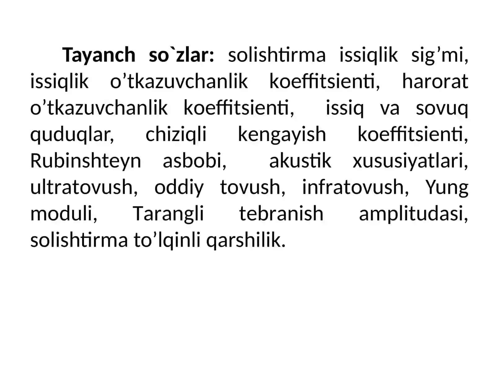 Tоg’jinslаrining issiqlik хоssаlаrivаularning аkustik xususiyatlari 3