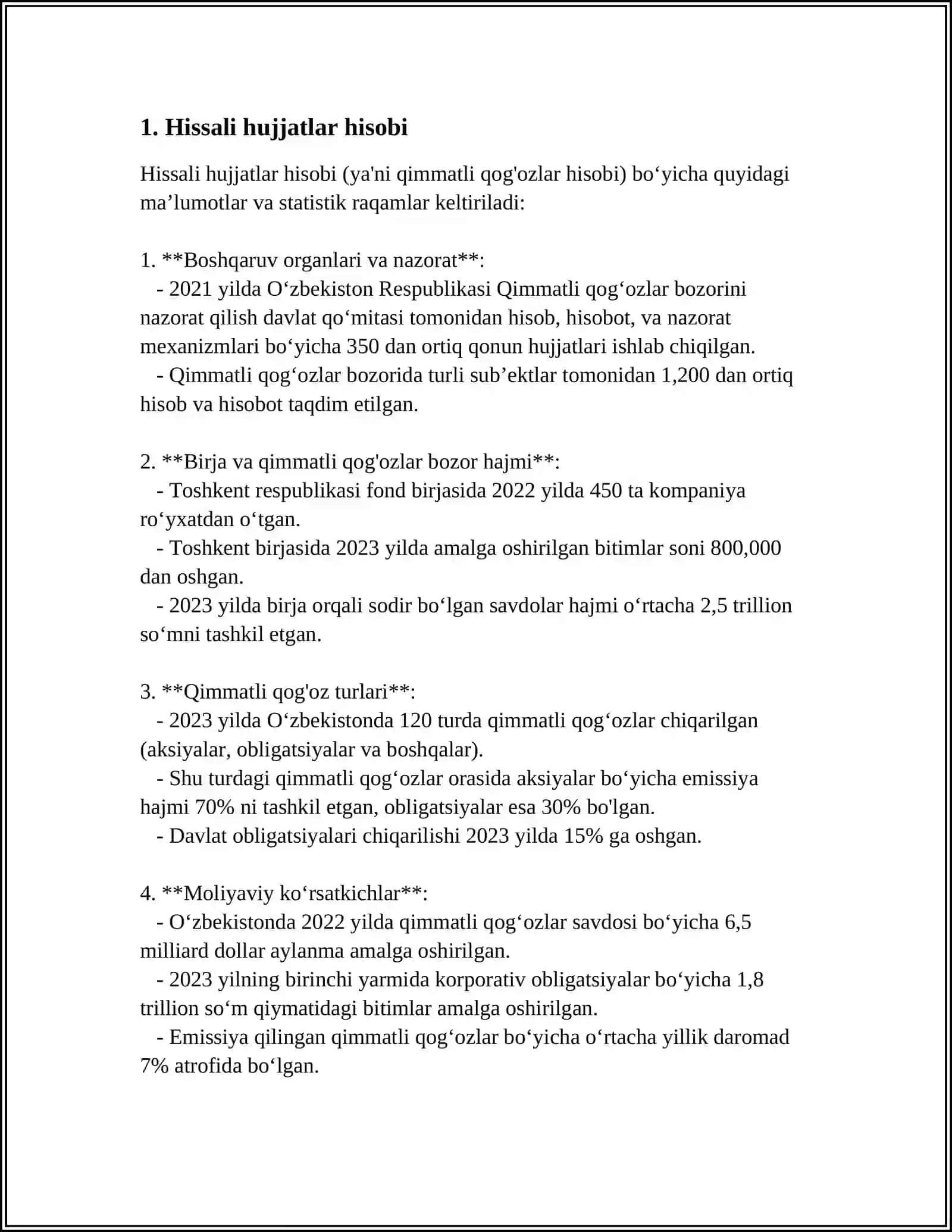 Hissali VA Boshqa Maliyaviy Instrumentlar Hisobi 3
