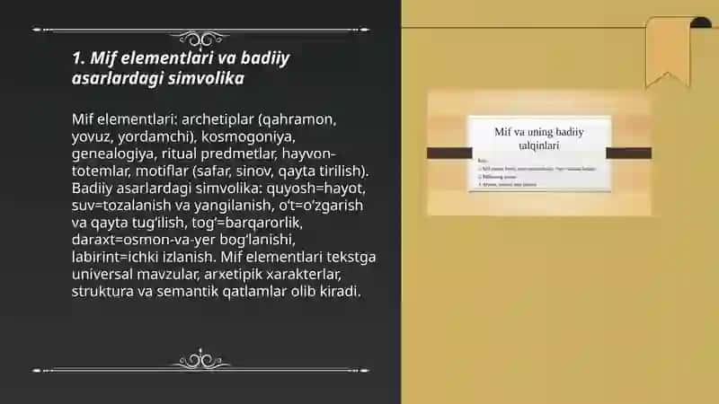 Mif va badiiy adabiyot munosabatlari 3