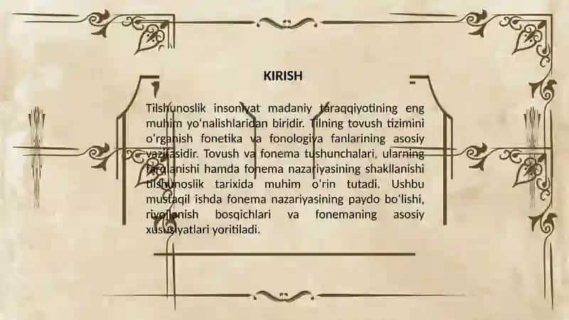 Fonema nazariyasining paydo bo'lishi. Fonemaning asosiy xususiyatlari 3