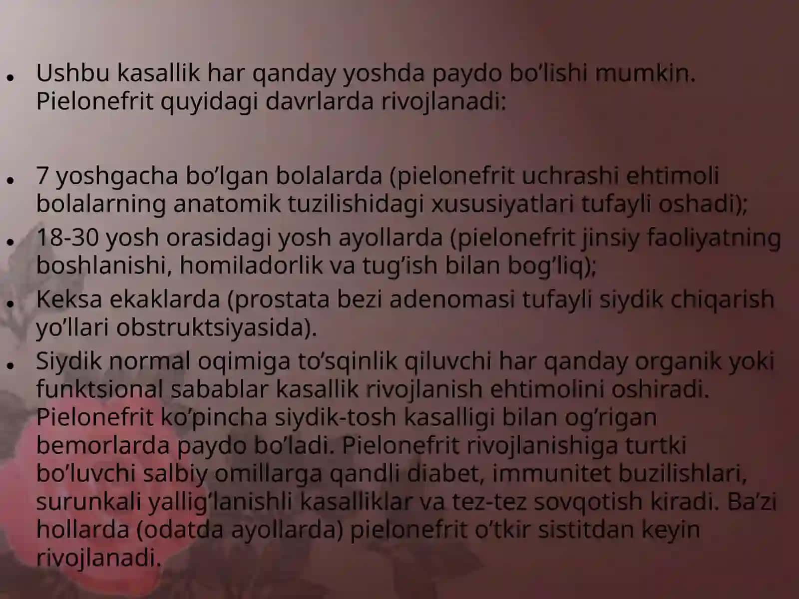 O`tkir va surunkali pielonefrit 3