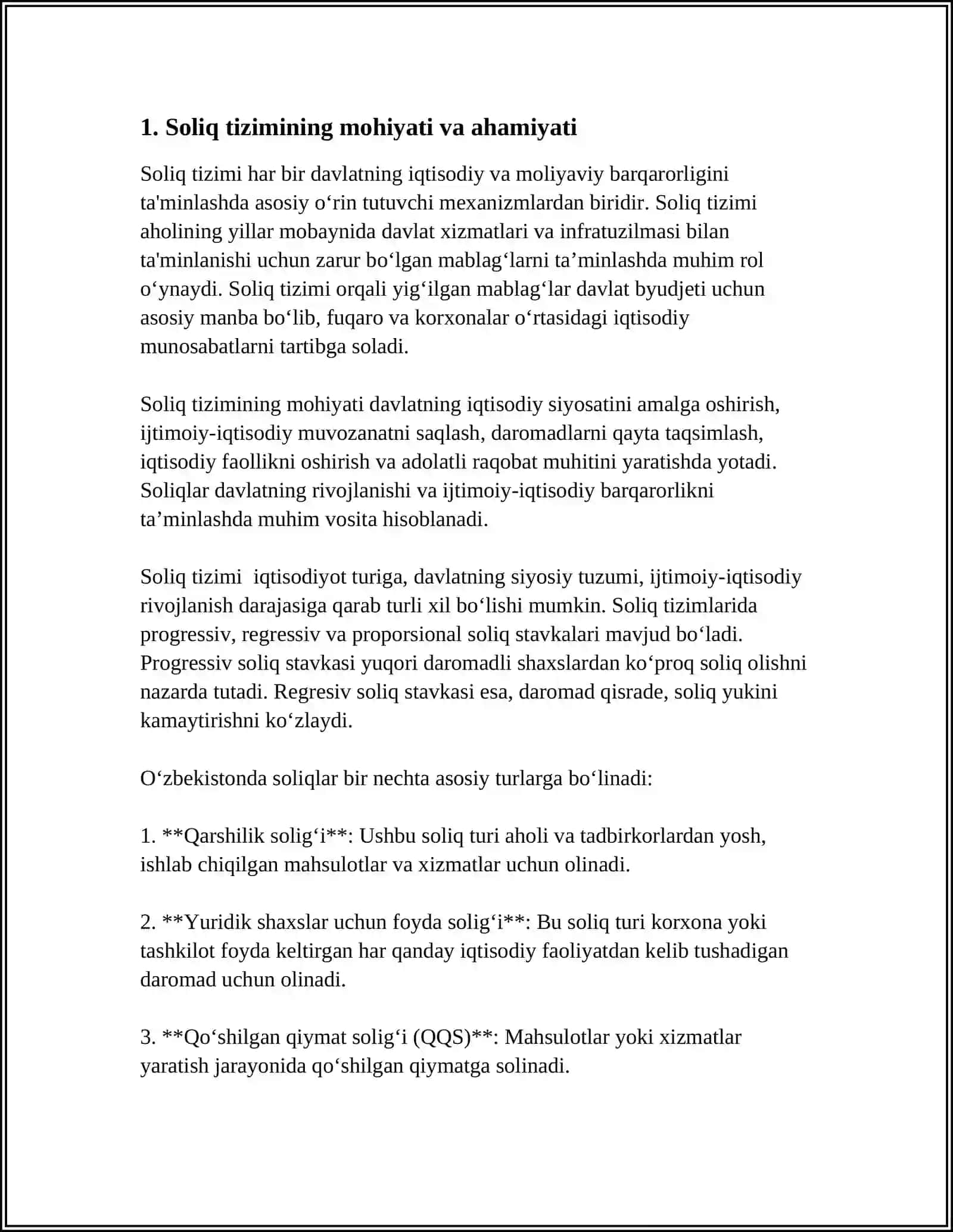 MUSTAQIL ISH Mavzu: TADBIRKORLIK FAOLIYATIDA SOLIQLARNI AXAMIYATI 3