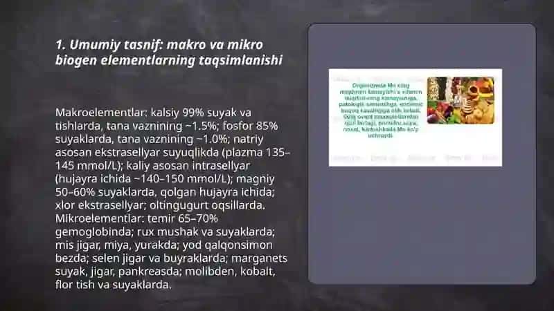 Biogen elementlarning odam organizmida taqsimlanishi 3