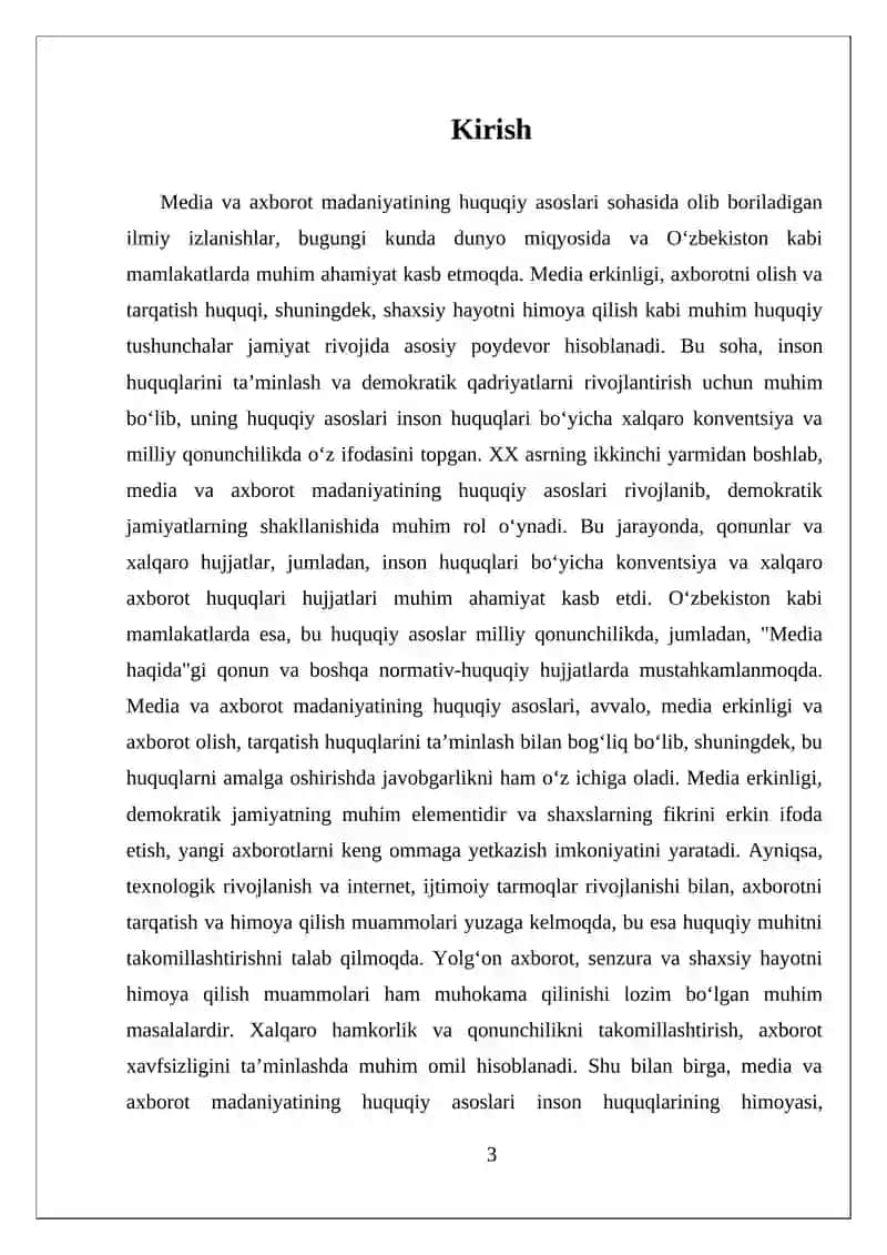 Media va axborot madaniyatining huquqiy asoslari 3