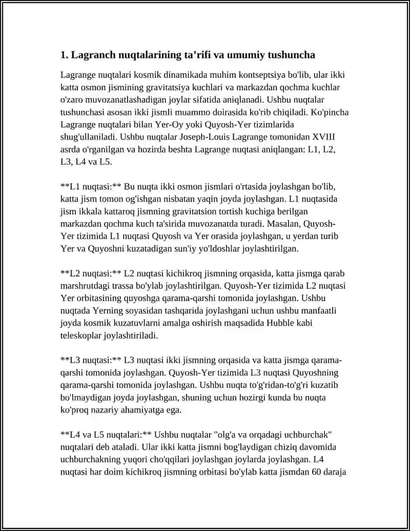 LAGRANCH NUQTALARI 3