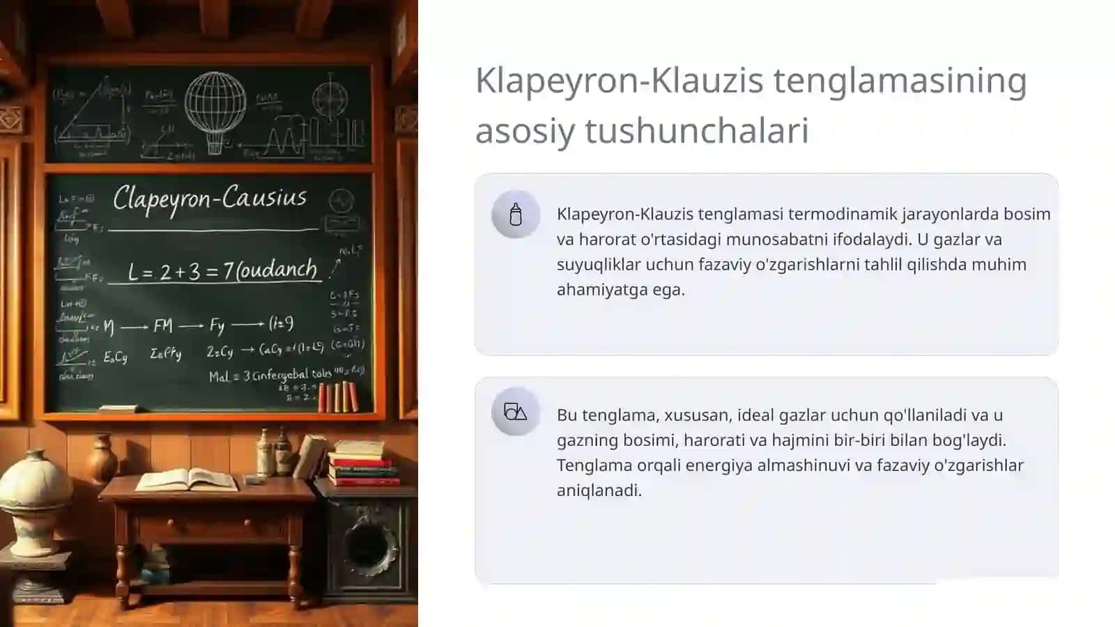 Klapeyron-Klauzis tenglamasi va Erenfest 3