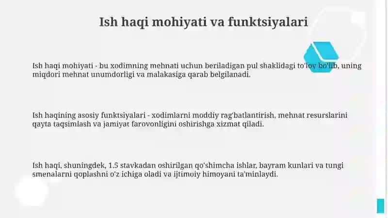Ish haqining mohiyati va turlari 3