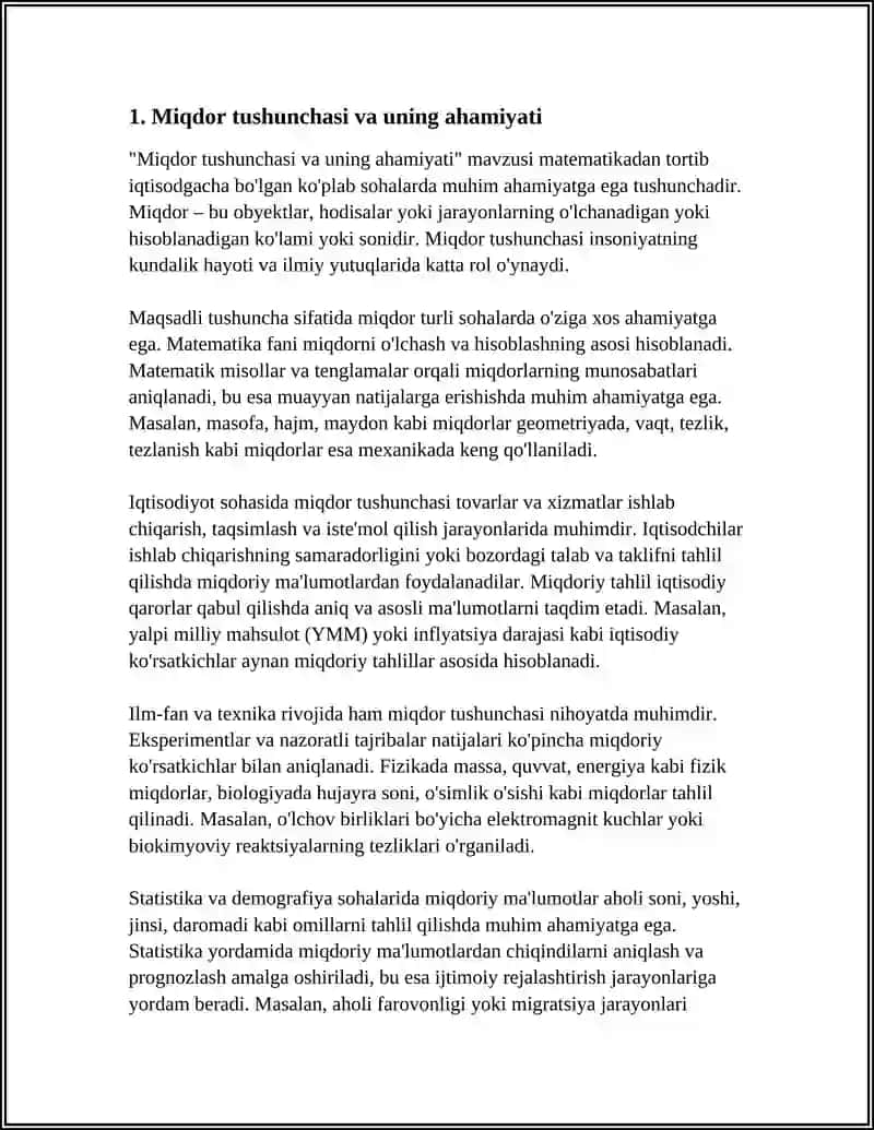 MIQDOR VA UNING O'LCHOV BIRLIGIGA XOS TIMSS TOPSHIRIQLAR ISHLAB CHIQISH 3