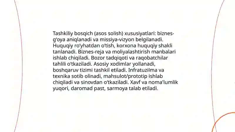 Kompaniyaning hayot aylanish bosqichlarining xususiyatlari 3
