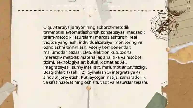 Oʻquv-tarbiya jarayonining axborot-metodik taʼminotini avtomatlashtirish konsepsiyasi 3